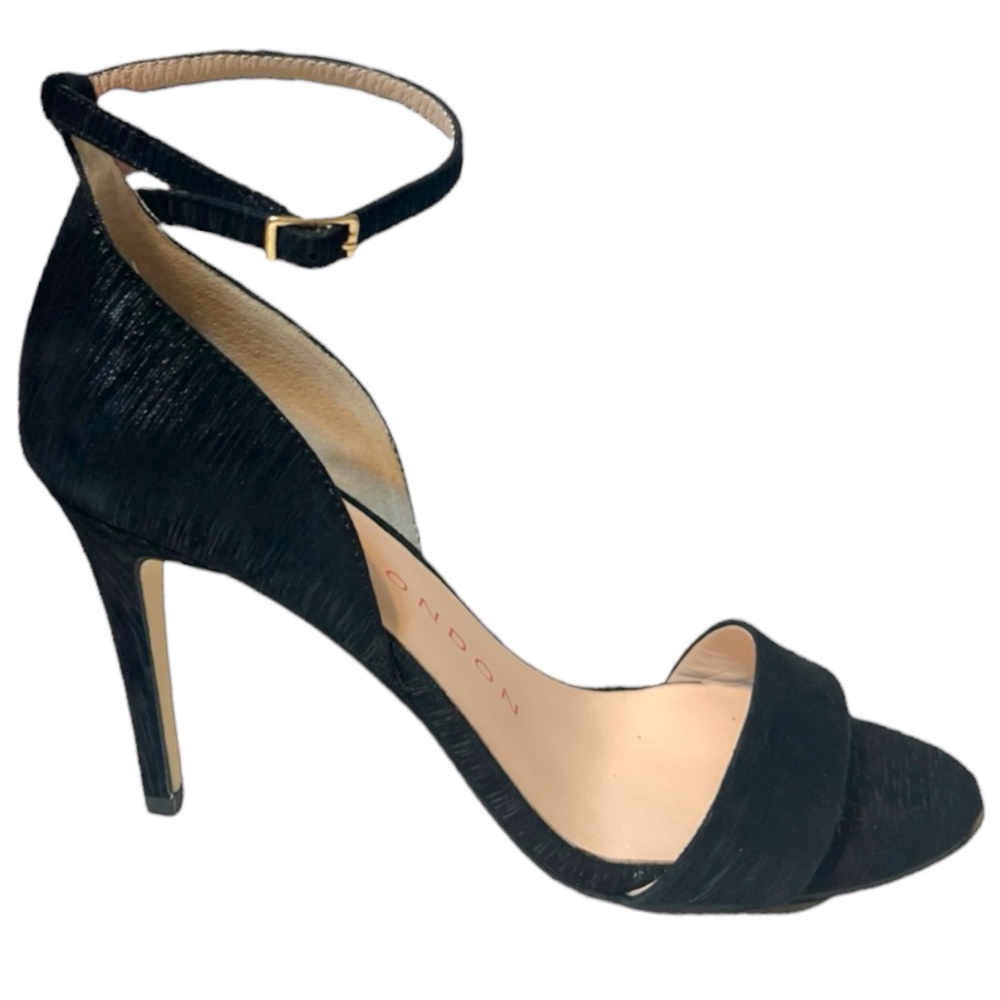 New Sacha London Leather Handmade Black Open-Toe Sandals High Heels - Picture 4 of 14
